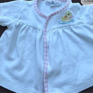 Magnolia baby 100% Pima cotton duck duckling embroidery baby girl snap shirt top